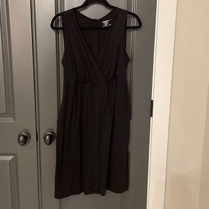 Motherhood Maternity Button Down Nursing Gown, Black, size small